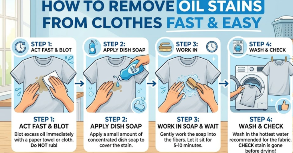 How to Remove Oil Stains from Clothes Fast & Easy
