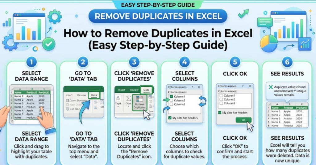 How to Remove Duplicates in Excel Easy Step-by-Step Guide